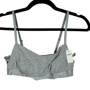 Aerie Light Gray Bralette L Adjustable Straps Soft & Stretchy Fabric